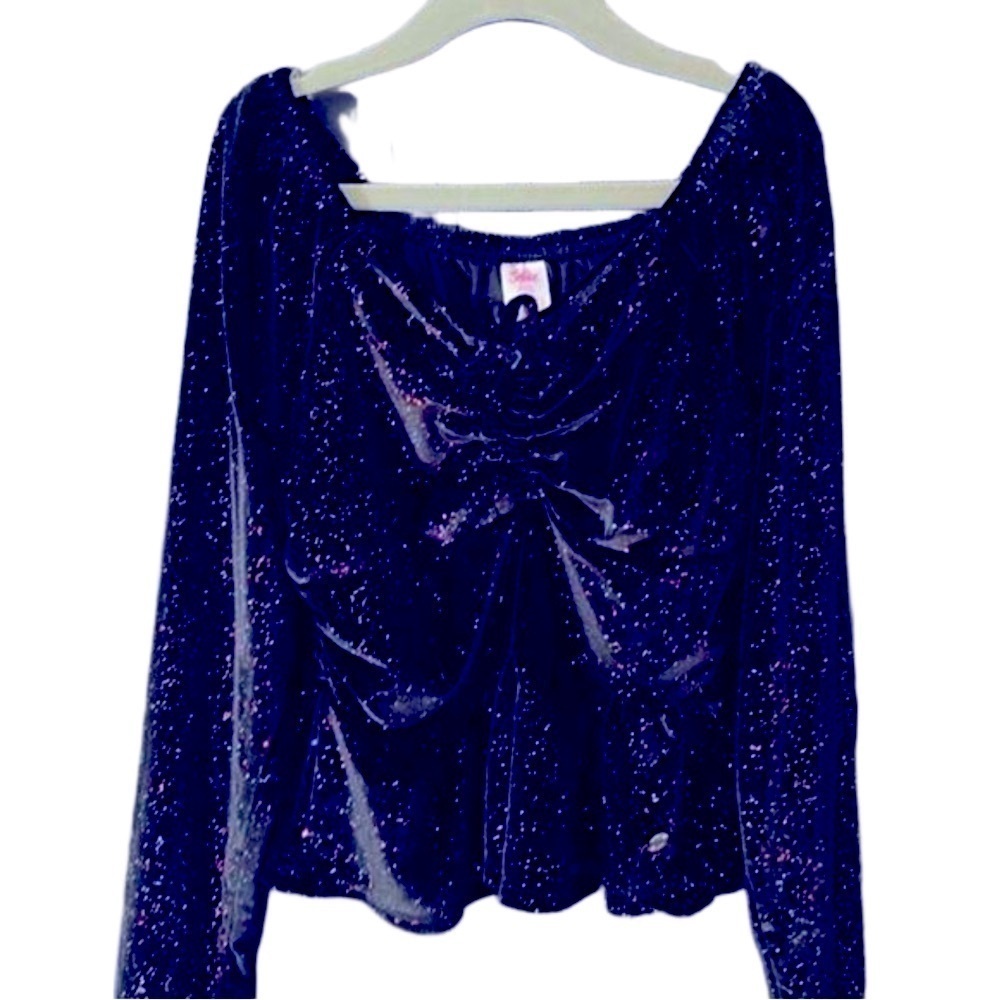 Justice long sleeve velvet sparkle shirt